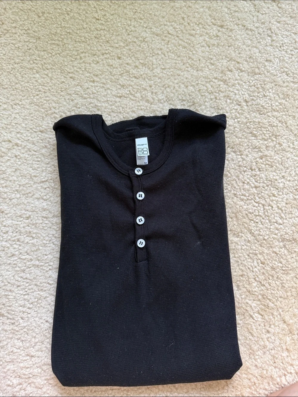 Los Angeles Apparel Black Henley Undershirt